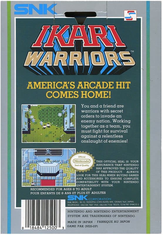 Ikari Warriors - Nintendo 8-bit/NES - PAL B/SCN (Begagnad)