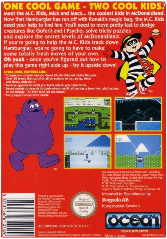 McDonald Land - Nintendo 8-bit/NES - PAL B/SCN (Begagnad)