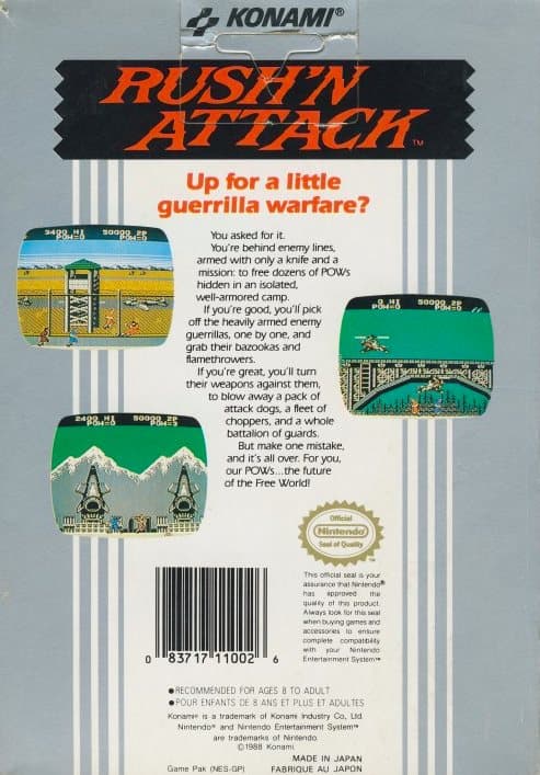 Rush´n Attack - Nintendo 8-bit/NES - PAL B/SCN (BRUKT VARE)