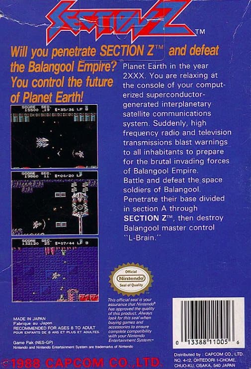 Section Z- Nintendo 8-bit/NES - PAL B/SCN (BRUKT VARE)