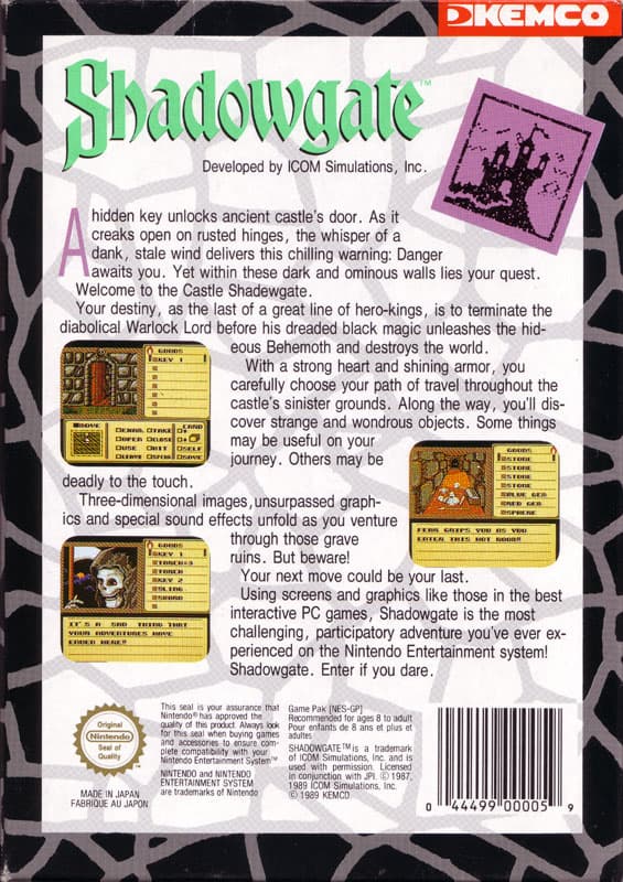 Shadowgate - Nintendo 8-bit/NES - PAL B/SCN (Begagnad)