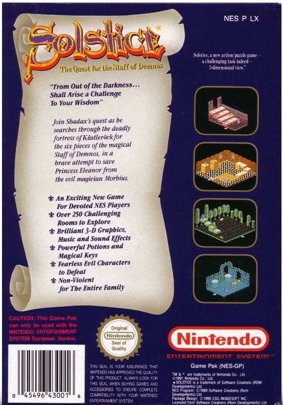 Solstice - Nintendo 8-bit/NES - PAL B/SCN (Begagnad)