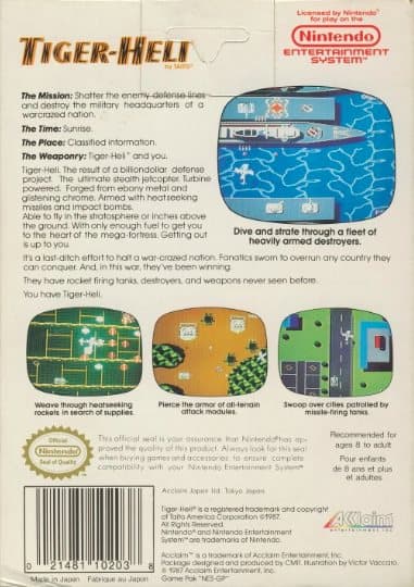 Tiger Heli - Nintendo 8-bit/NES - PAL B/SCN (BRUKT VARE)