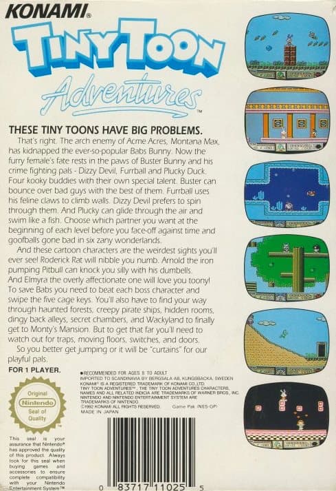 Tiny Toon - Nintendo 8-bit/NES - PAL B/SCN (BRUGT VARE)