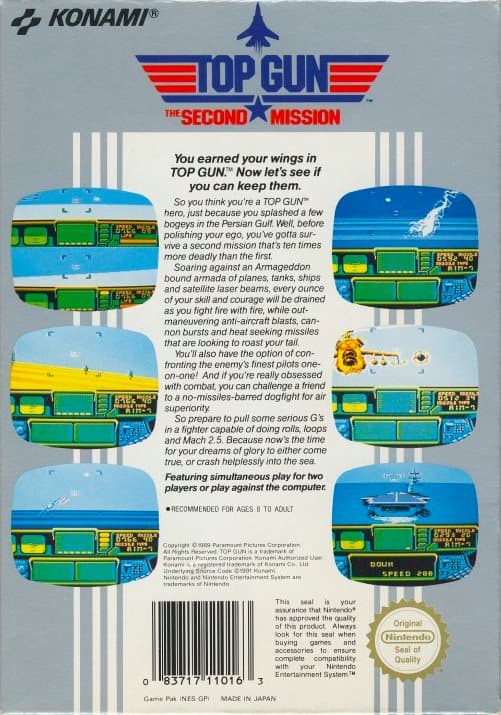 Top Gun II - Nintendo 8-bit/NES - PAL B/SCN (BRUKT VARE)