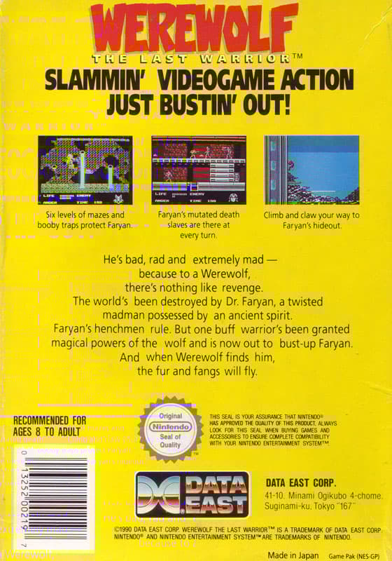 Werewolf - Nintendo 8-bit/NES - PAL B/SCN (BRUKT VARE)