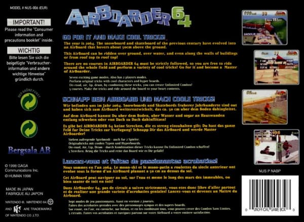 Air Boarder 64 - Nintendo 64/N64 - PAL/EUR (BRUKT VARE)