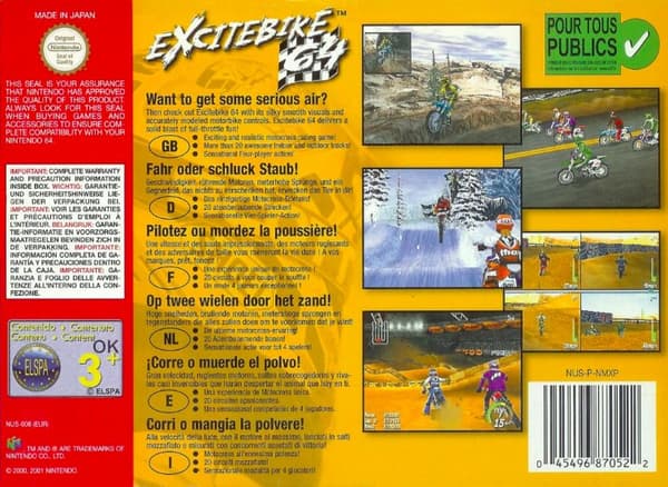 Excitebike 64 - Nintendo 64/N64 - PAL/EUR (BRUKT VARE)
