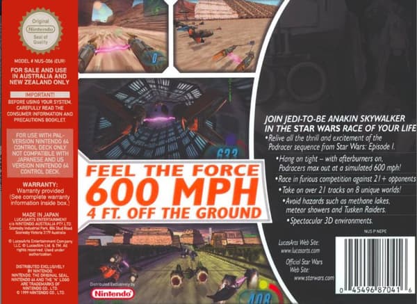 Star Wars Episode I: Racer - Nintendo 64/N64 - PAL/EUR (BRUKT VARE)