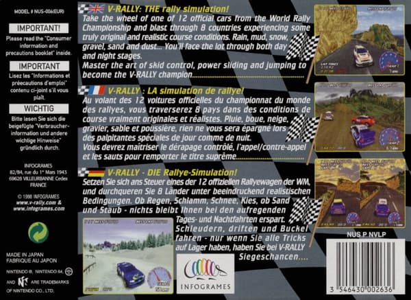 V-Rally Edition ´99 - Nintendo 64/N64 - PAL/EUR (BRUKT VARE)