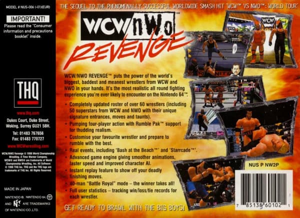 WCW/nWo Revenge - Nintendo 64/N64 - PAL/EUR (KÄYTETTY TAVARA)