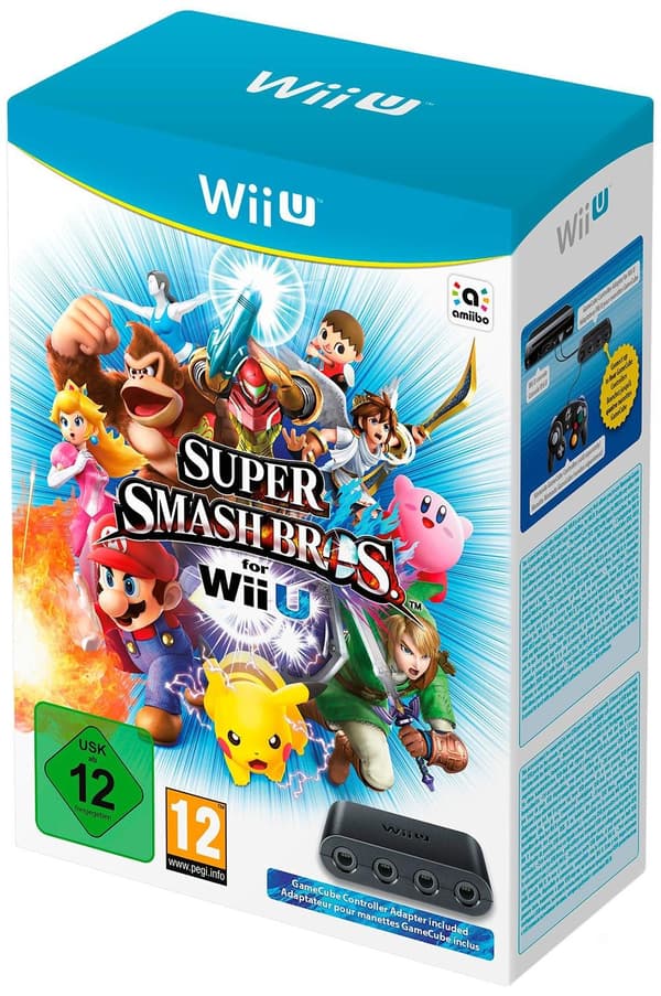 Super Smash Bros and GameCube Controller Adapter - Limited Edition - Nintendo WiiU (käytetty)