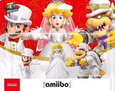 Nintendo Amiibo 3 Pack - Mario, Peach  Bowser (Wedding) (Super Mario Odyssey Collection) (wii)