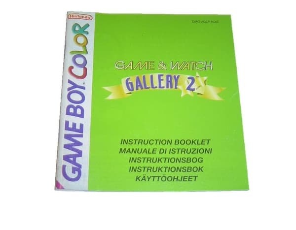 Game & Watch Gallery 2 Manual Instruktionsbok till Nintendo Gameboy Color GBC spelet *ENDAST MANUAL*