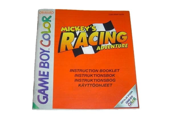 Mickeys Racing Adventure Manual Instruktionsbok till Nintendo Gameboy Color GBC spelet *ENDAST MANUAL*