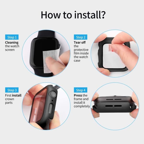4-pack pakkauksen näytönsuoja + kellon rannekoru 41 mm Apple Watch 7