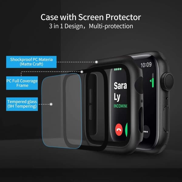 4-pack pakkauksen näytönsuoja + kellon rannekoru 41 mm Apple Watch 7