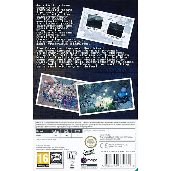 Riot Civil Unrest Nintendo Switch