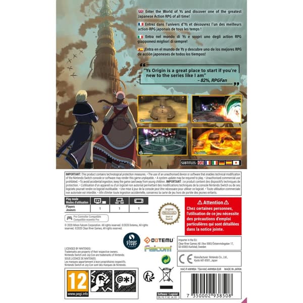 Ys Origin Nintendo Switch