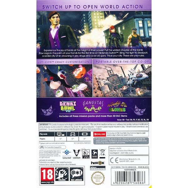 Saints Row The Third Full Package Nintendo Switch