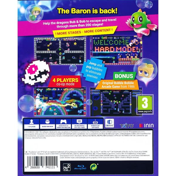 Bubble Bobble 4 Friends The Baron is Back Playstation 4 PS4