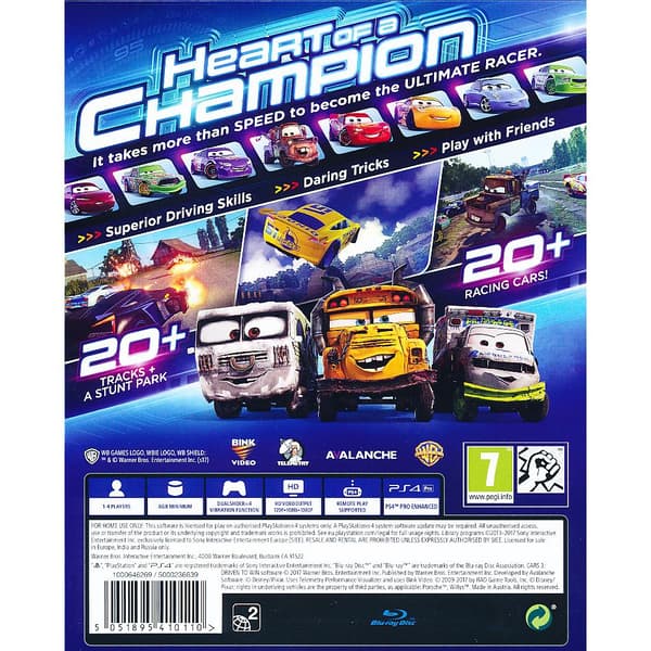 Cars 3 Driven to Win Playstation 4 PS4
