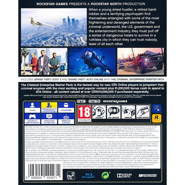 Grand Theft Auto V Premium Edition Playstation 4 PS4