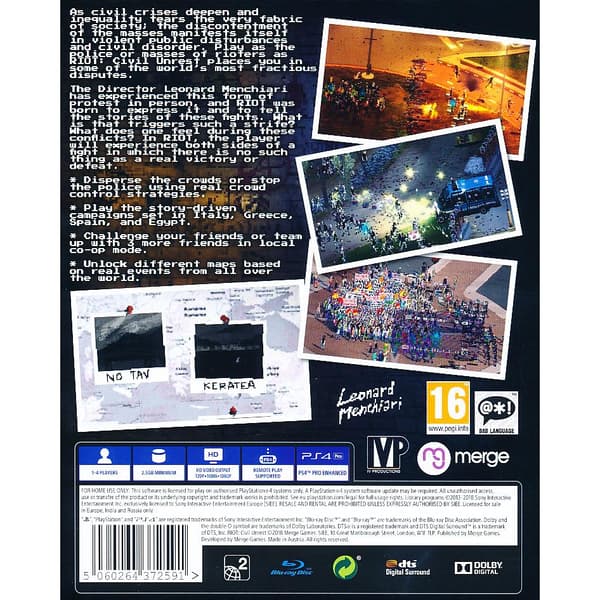 Riot Civil Unrest Playstation 4 PS4