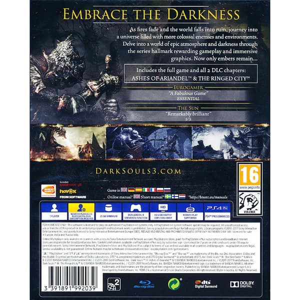 Dark Souls III The Fire Fades Edition Playstation 4 PS4