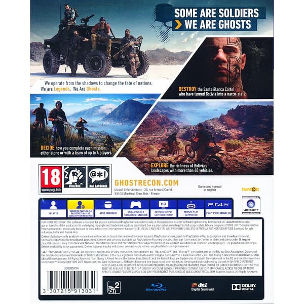 Tom Clancys Ghost Recon Wildlands Playstation 4 PS4