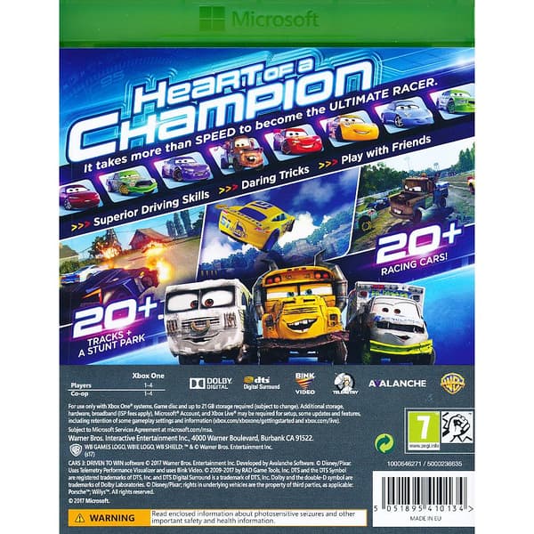 Cars 3 Driven to Win Xbox One