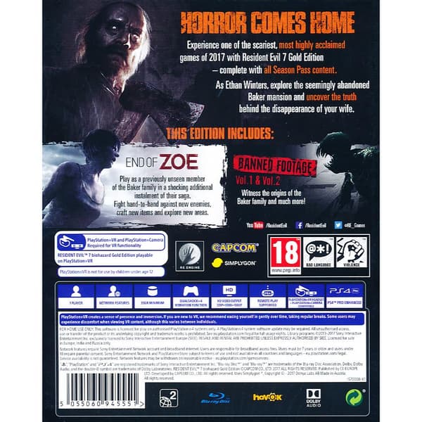 Resident Evil VII Biohazard Gold Edition Playstation 4 PS4