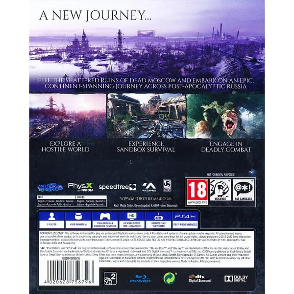 Metro Exodus Playstation 4 PS4