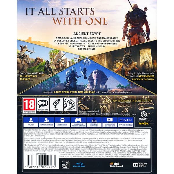 Assassins Creed Origins Playstation 4 PS4