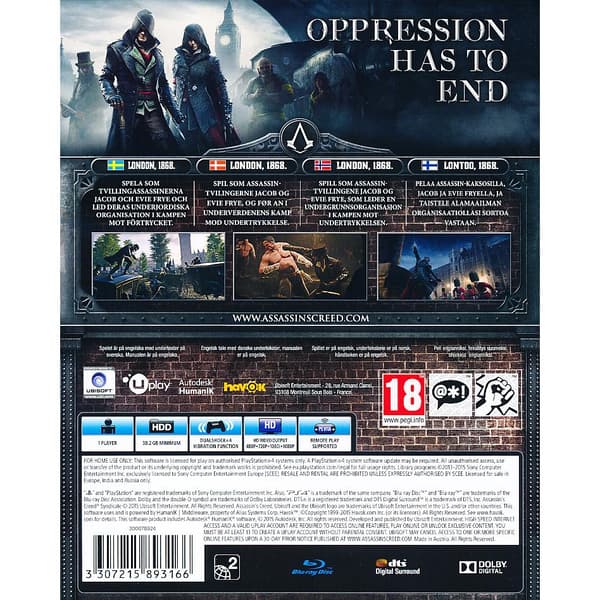 Assassins Creed Syndicate Playstation 4 PS4