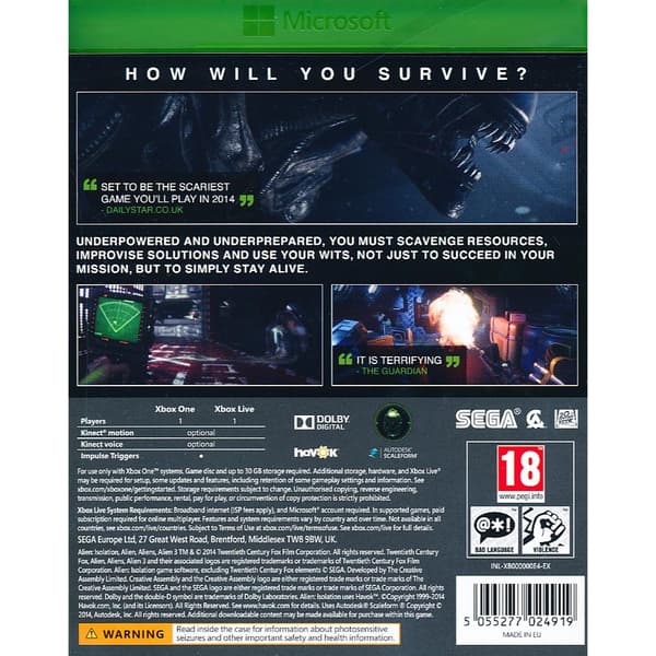 Alien Isolation Xbox One