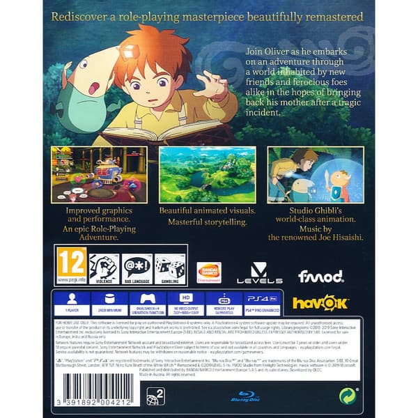 Ni No Kuni Wrath of the White Witch Remastered Playstation 4 PS4