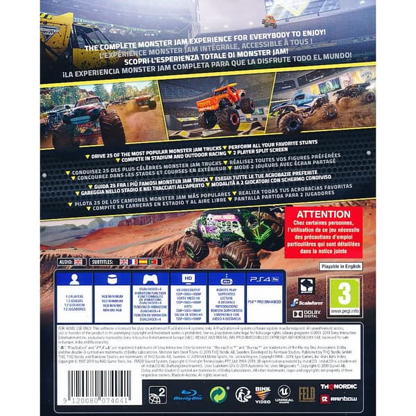 Monster Jam Steel Titans Playstation 4 PS4