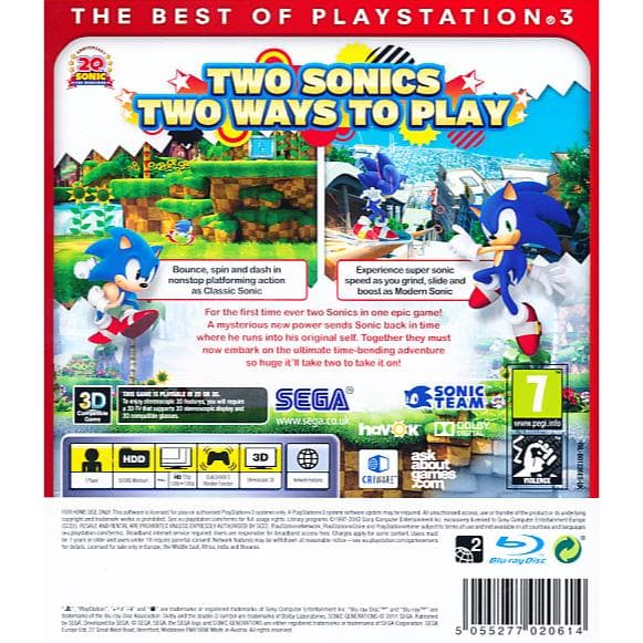 Sonic Generations Playstation 3 PS3
