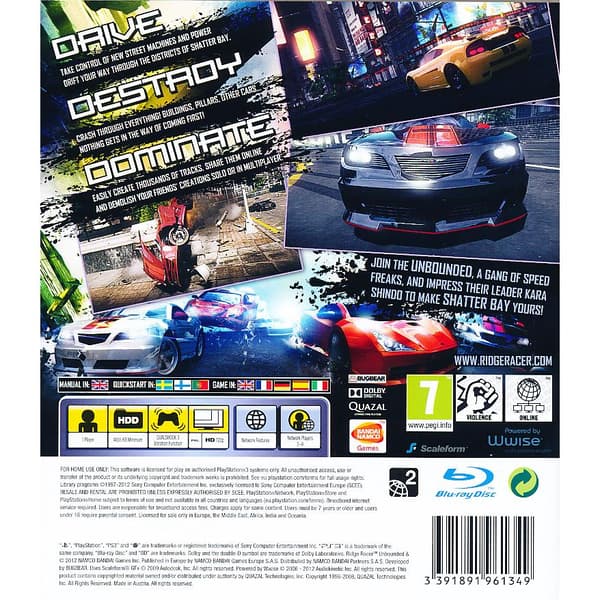 Ridge Racer Unbounded Playstation 3 PS3