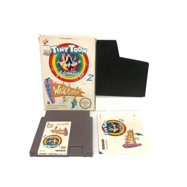 Tiny Toon adventures 2 Trouble in Wackyland spelet är på engelska (NOE / NES)