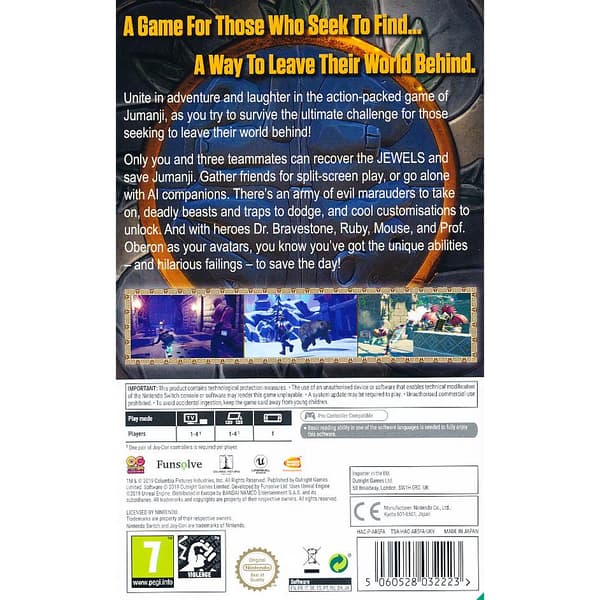 Jumanji the Video Game Nintendo Switch