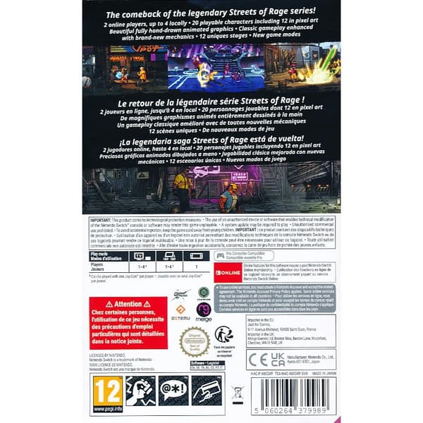 Streets of Rage 4 Anniversary Edition Nintendo Switch