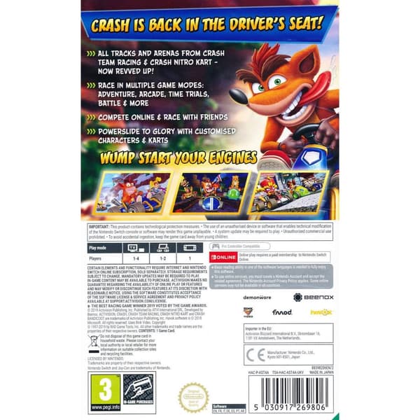 Crash Team Racing Nitro Fueled Nintendo Switch
