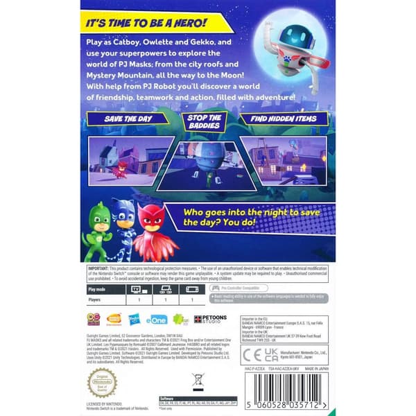 PJ Masks Heroes of The Night Nintendo Switch CDON