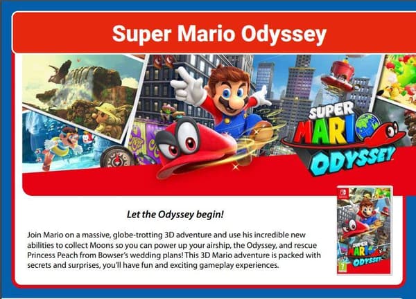 NY! Super Mario Odyssey (Svenska versionen UK4 Switch)