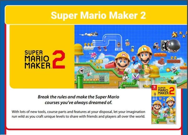 Super Mario Maker 2 (Svenska versionen UK4 Switch)
