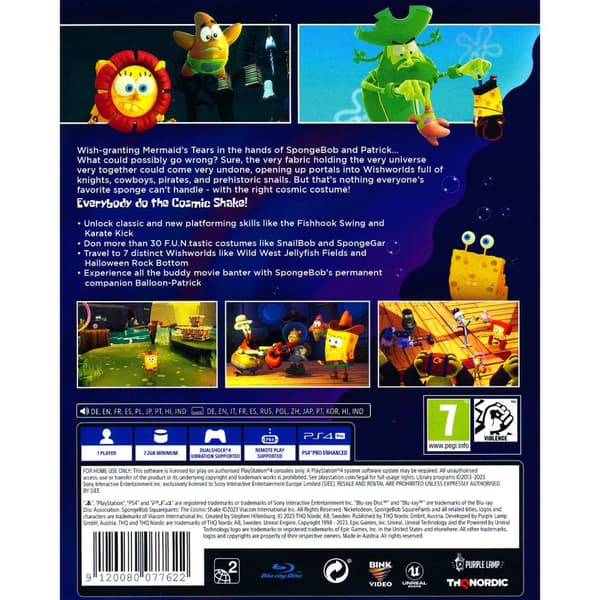 Spongebob Squarepants The Cosmic Shake Playstation 4 PS4