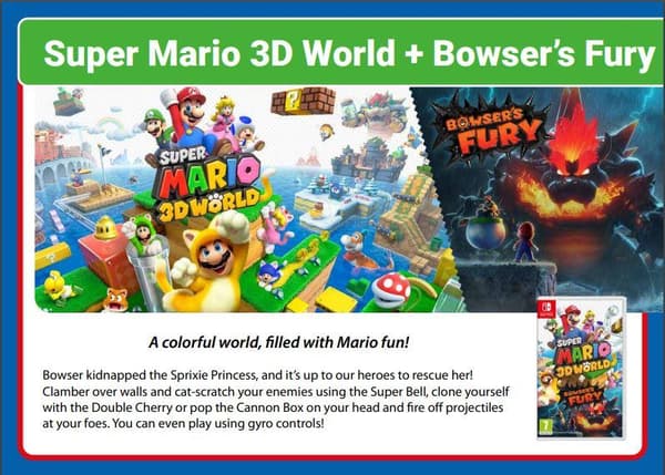 NYTT Super Mario 3D World + Bowser's Fury Svenska versionen UK4