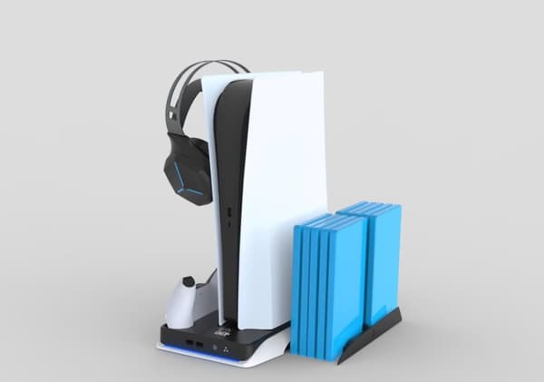 DLX+ LED Multi Function Charger Tower PS5  - White (PlayStation 5)